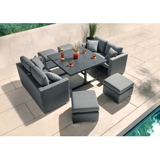 Outdoor Fabric Cube Set with Fire Pit Table – All Weather Sunbrella Fabric